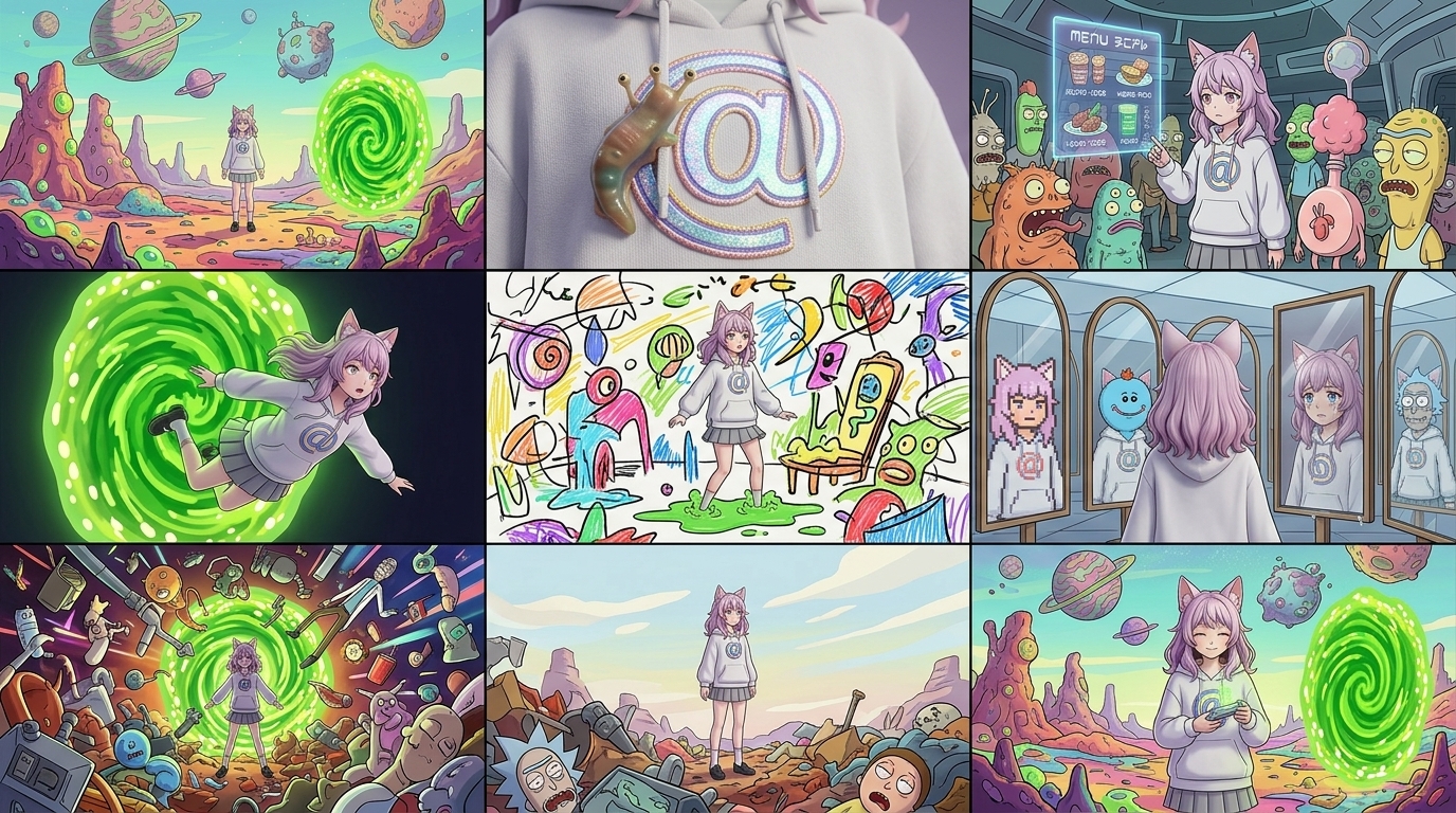 瑞克和莫蒂的世界荒诞风格分镜。3段一个分镜。